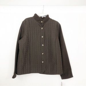 NEW Karen Scott Quilted Zero Proof Fleece Jacket, Size XL, Brown